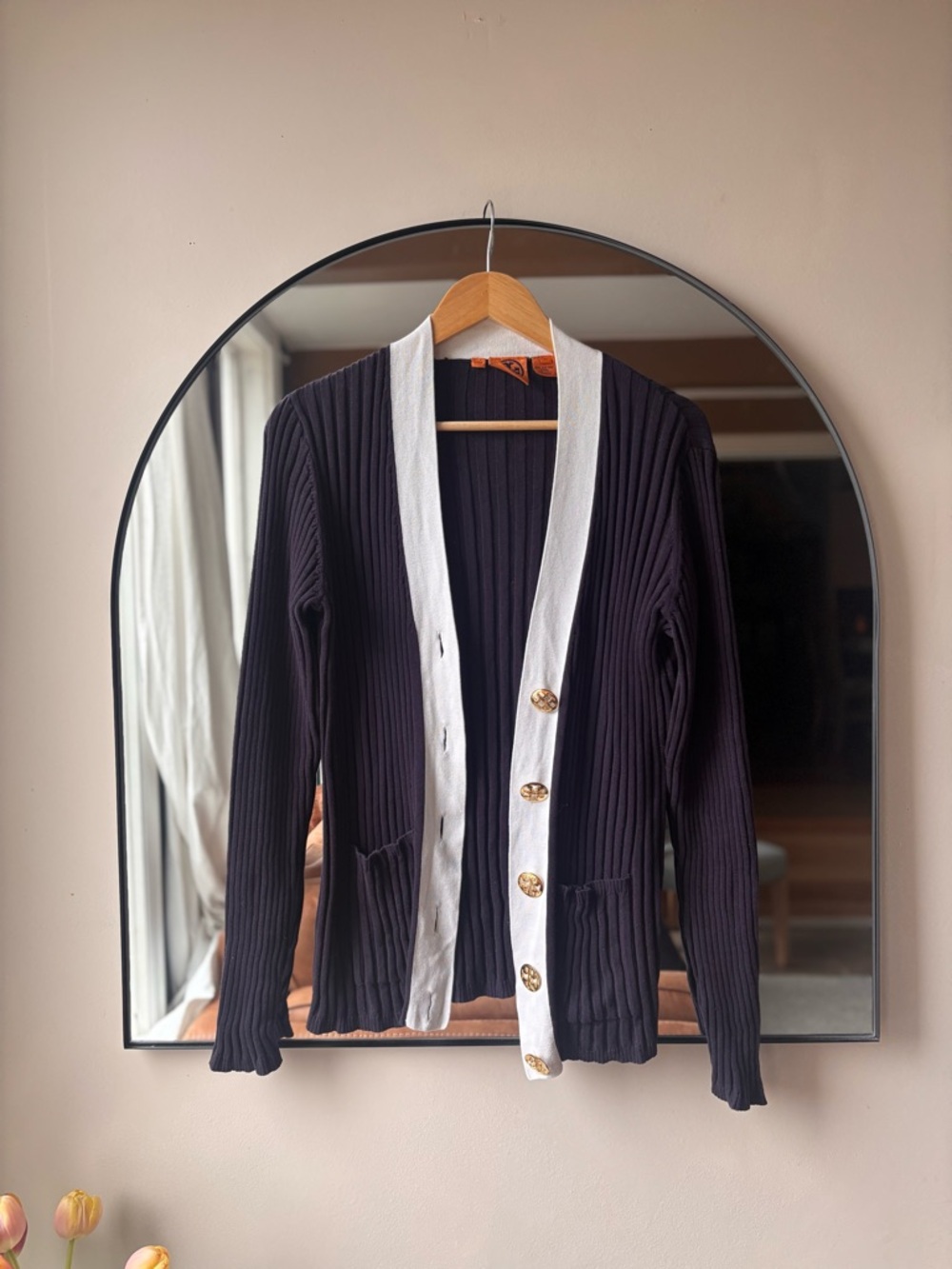 TORY BURCH | ribbed cardigan | size xl - Picture 4 of 6